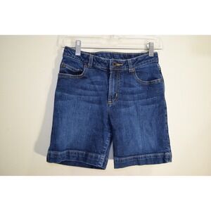 LL Bean GIRLS 12 Blue 5 Pocket Denim Shorts 24x5.5 Cotton